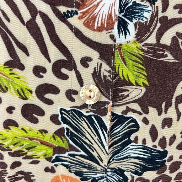 Liz & Me 3X 26/28W Floral & Animal Print Button-Up Blouse Rayon Plus Size Women - Picture 3 of 5